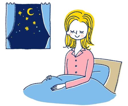 寝る前　のイメージ　イラスト